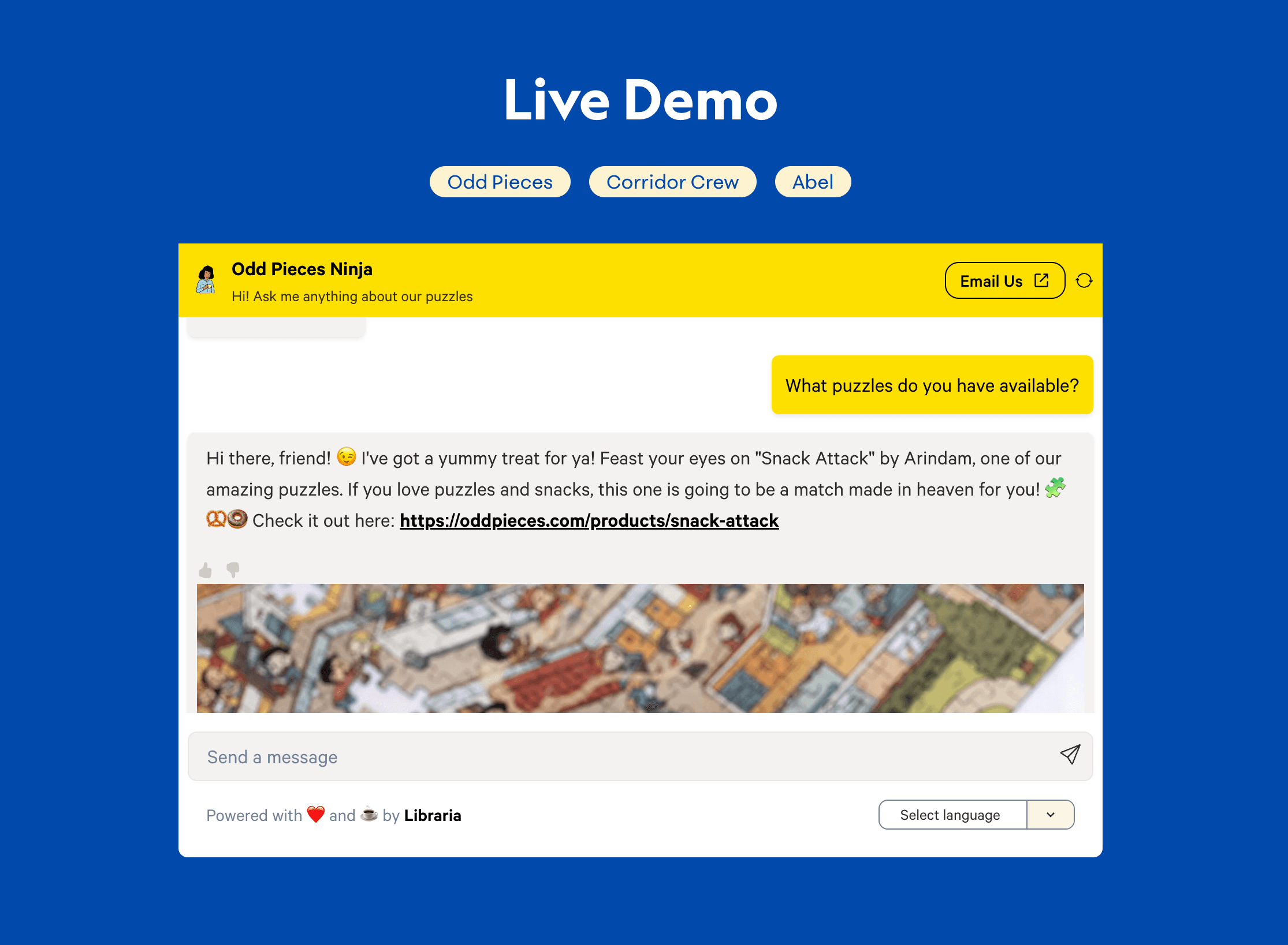 Libraria live chat demo